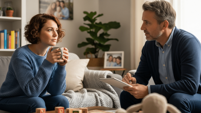 szülői támogatás nehéz helyzetekben: otthoni tanácsadás, anya és tanácsadó